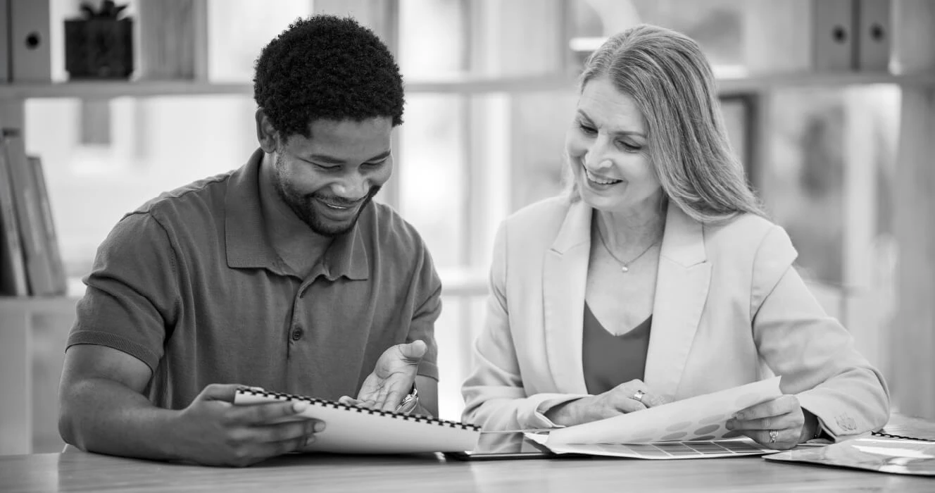 Two associates gathered for a meeting