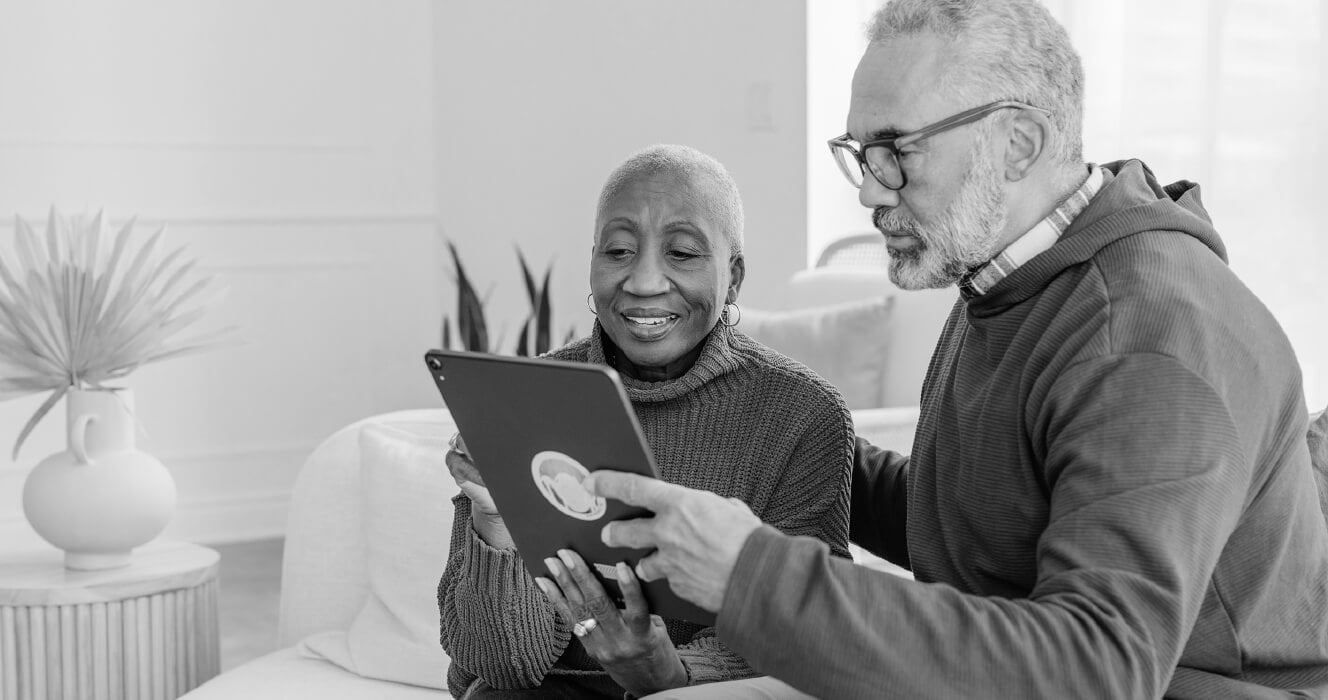 A couple looking at their retirement options